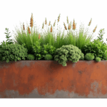 Donica prostokątna Corten – nowoczesna donica ogrodowa z rdzawej stali