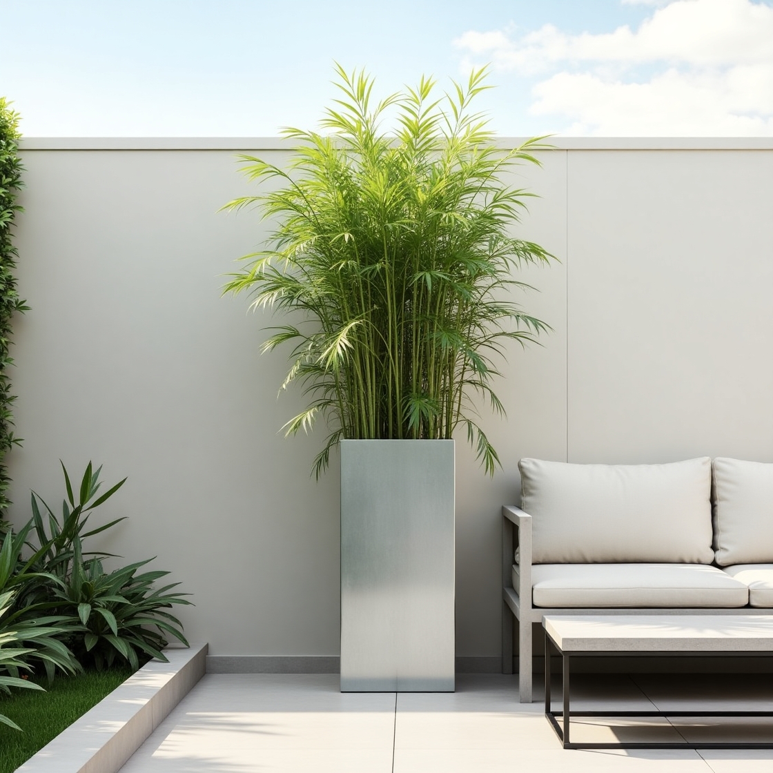 Donica metalowa Slim stalowa, nowoczesna donica prostokątna ze stali szczotkowanej do wnętrz i ogrodów