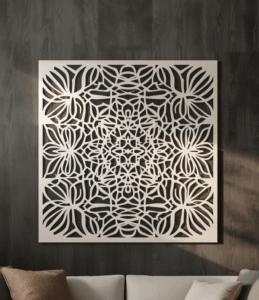 Panel dekoracyjny Floral Symphony – stalowy panel ażurowy z motywem kwiatowym