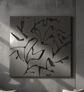 Panel dekoracyjny Abstract Leaves – stalowy panel ażurowy z abstrakcyjnym motywem liści