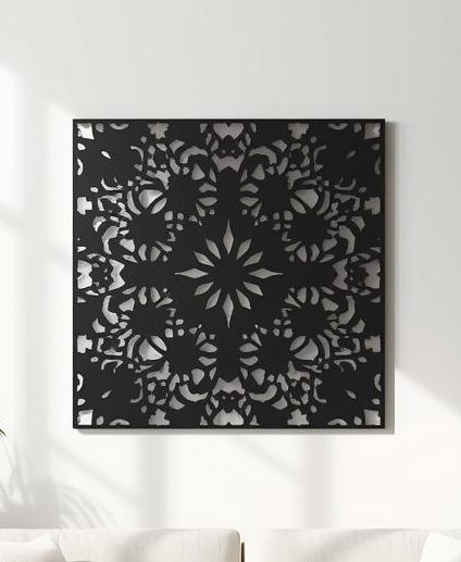 Panel dekoracyjny Ornamental Star – stalowy panel ażurowy z gwiazdą i ornamentami