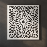 Panel dekoracyjny Stellar Bloom – ażurowy wzór geometryczny w kształcie gwiazdy, stalowy