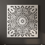 Panel dekoracyjny Lotus Radiance – stalowy panel ażurowy z motywem rozety kwiatowej