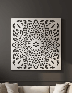 Panel dekoracyjny Lotus Radiance – stalowy panel ażurowy z motywem rozety kwiatowej