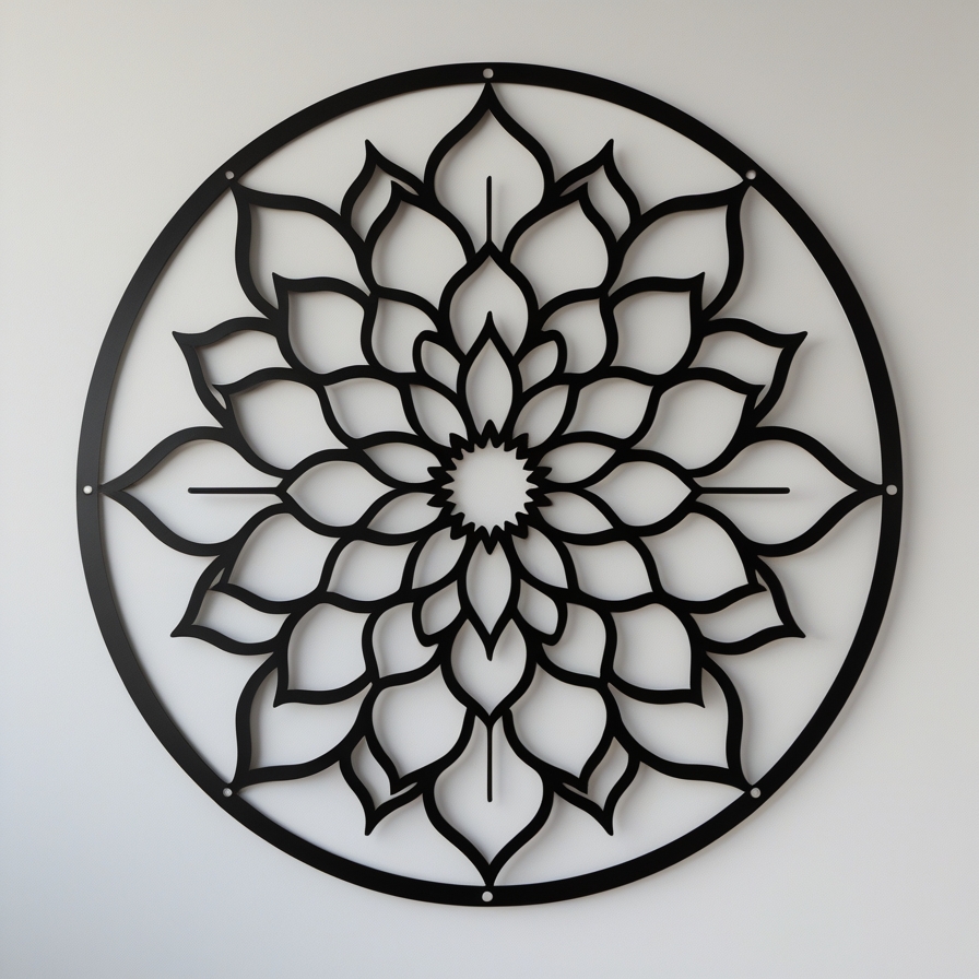 Panel dekoracyjny metalowy – Kwiat Lotosu 2