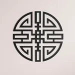 Dekoracja ścienna metalowa Krąg Spokoju z orientalnym geometrycznym wzorem w okrągłej formie