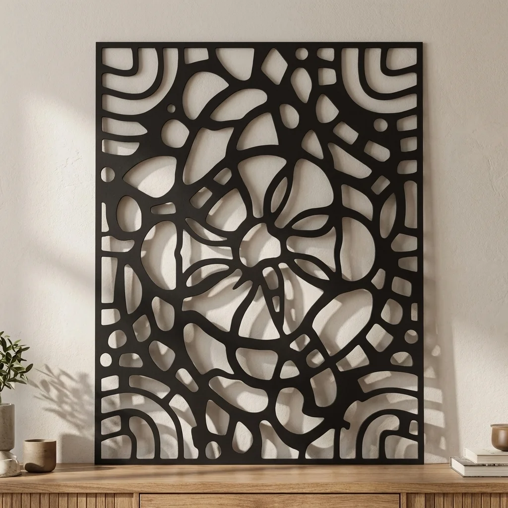 Panel Dekoracyjny Metalowy Abstrakcyjne Echo – nowoczesny ażurowy panel ścienny