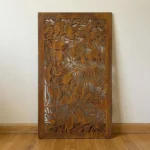 Panel dekoracyjny metalowy corten tropikalne liście ażurowy na ścianę