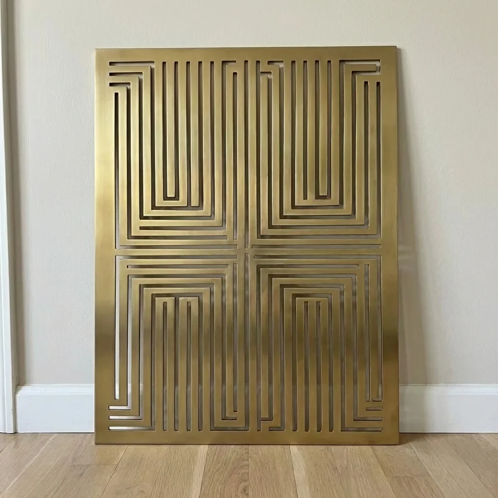 Panel dekoracyjny metalowy złoty geometryczny Art Deco na ścianę