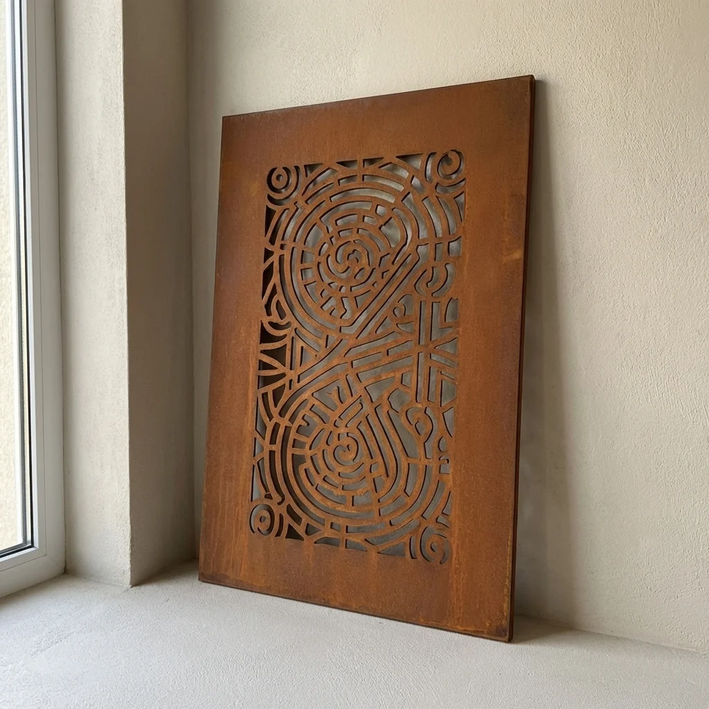 Panel Dekoracyjny Metalowy Celtic Maze – ażurowy panel ścienny o geometrycznym wzorze