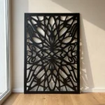 Panel Dekoracyjny Metalowy Czarna Symetria – ażurowy panel ścienny o symetrycznym wzorze