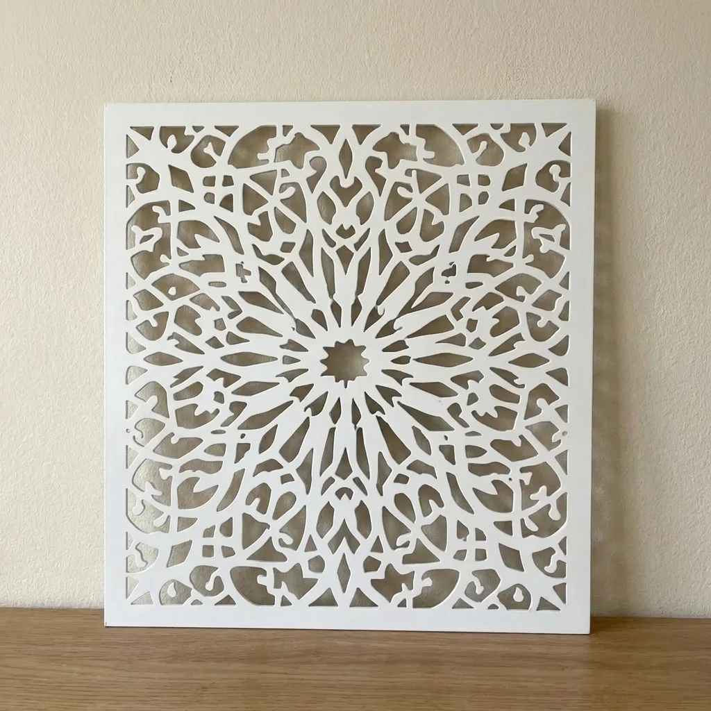 Panel Dekoracyjny Metalowy Gwiezdna Sieć – ażurowy panel ścienny o symetrycznym wzorze