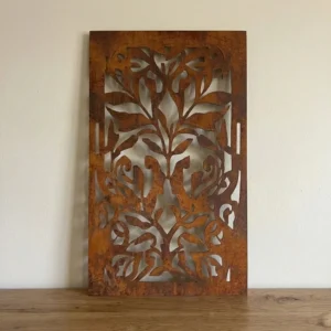 Panel dekoracyjny metalowy corten ornament roślinny ażurowy na ścianę