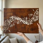 Panel Dekoracyjny Metalowy Rusty River – nowoczesny ażurowy panel ścienny o poziomej formie