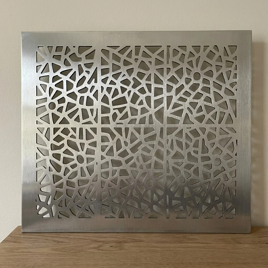 Panel dekoracyjny metalowy srebrny geometryczny ażurowy na ścianę Urban Mosaic