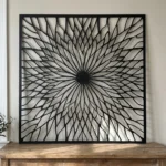 Panel Dekoracyjny Metalowy Solar Burst – nowoczesny ażurowy panel ścienny z promienistym wzorem