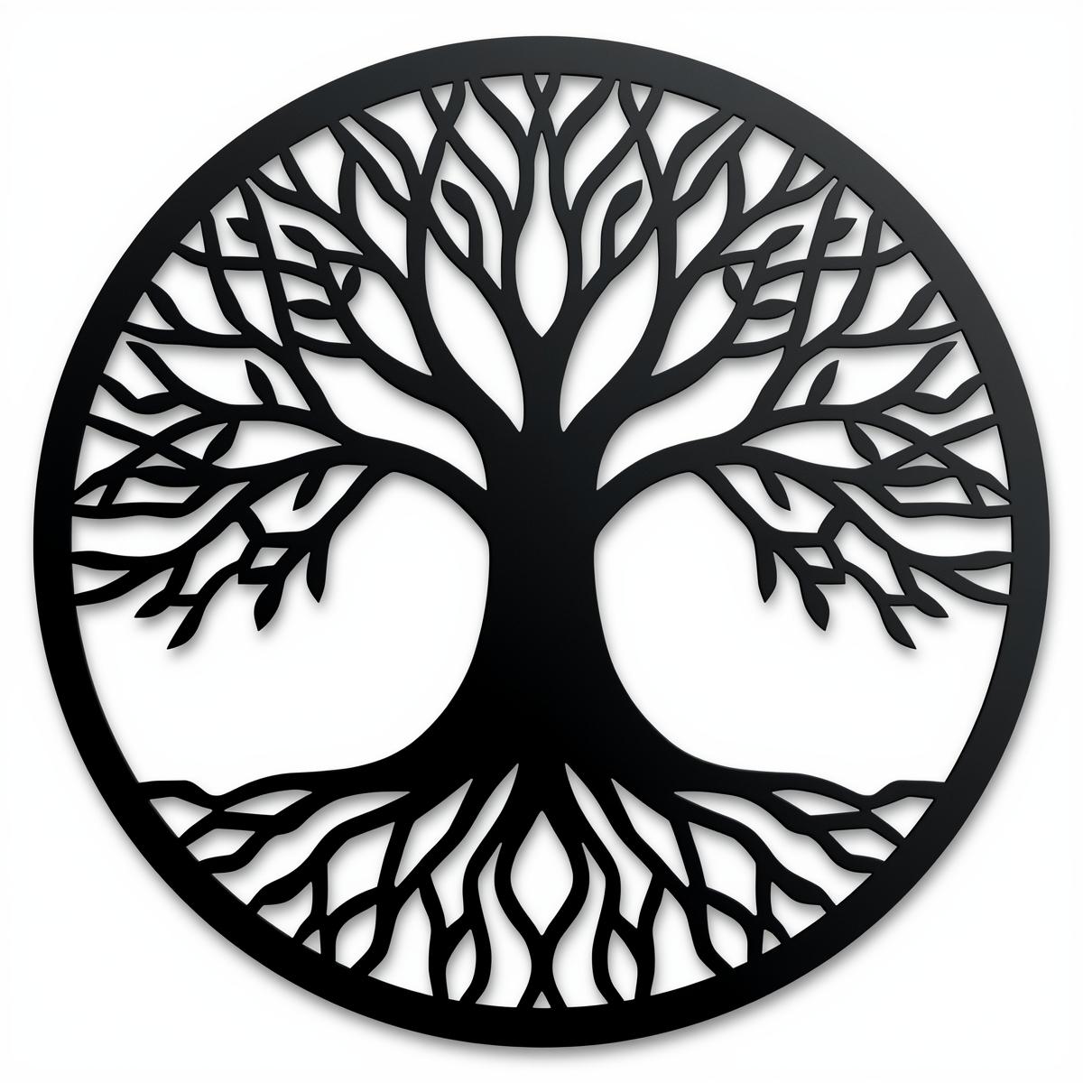 Panel dekoracyjny metalowy Drzewo Życia – wzór minimalistyczny, czarny