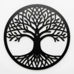 Panel dekoracyjny metalowy Drzewo Życia – wzór nowoczesny, czarny