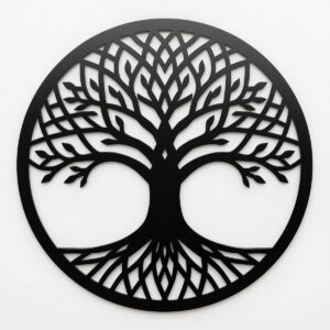 Panel dekoracyjny metalowy Drzewo Życia – wzór nowoczesny, czarny