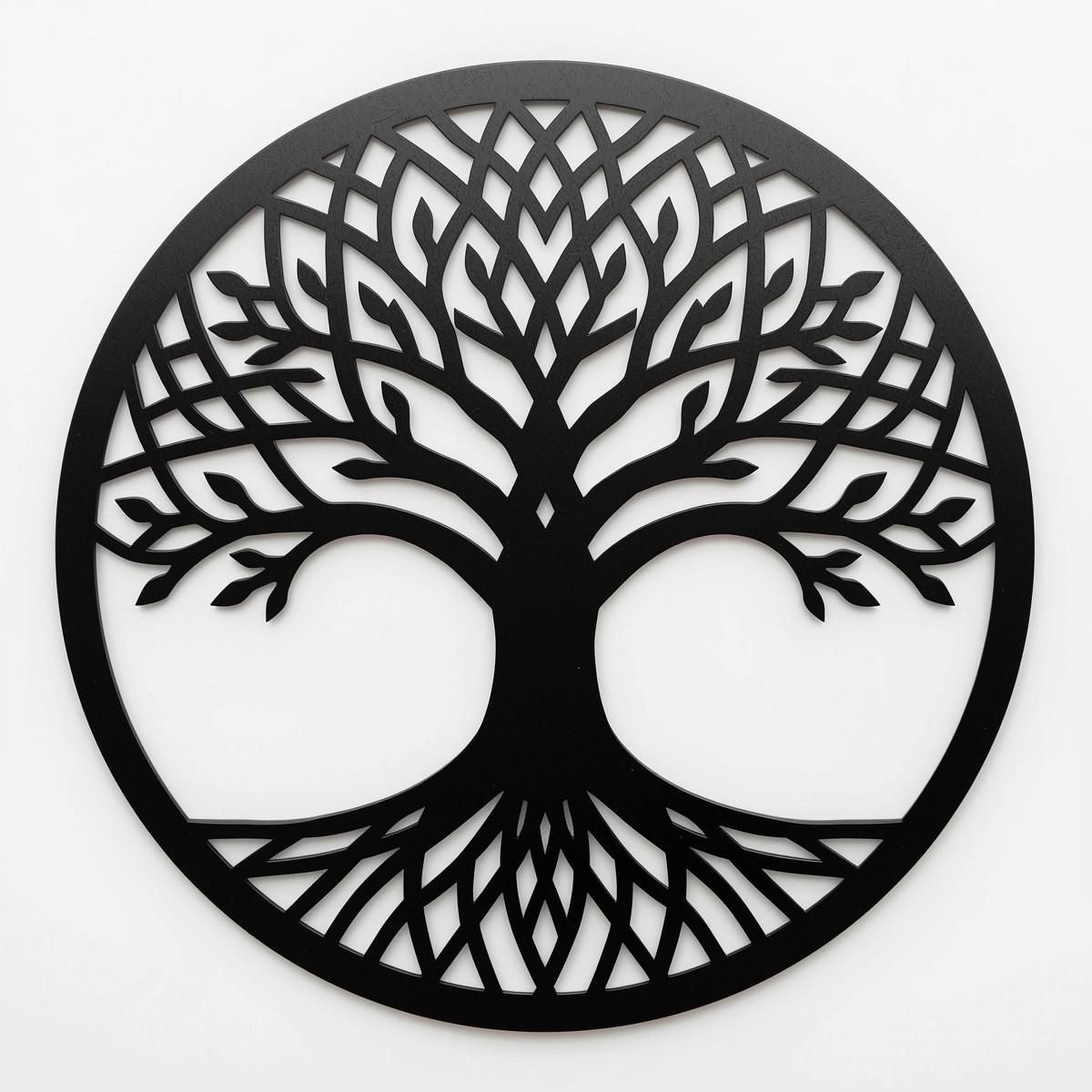 Panel dekoracyjny metalowy Drzewo Życia – wzór nowoczesny, czarny