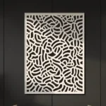 Panel Dekoracyjny Metalowy Fale Chaosu – nowoczesny wzór z nieregularnych linii, czarno-biała dekoracja ścienna