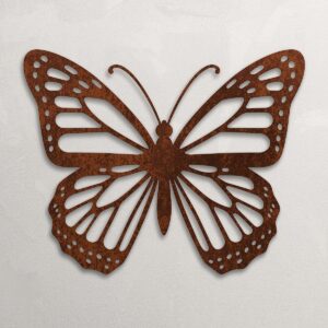 Metalowa dekoracja ścienna w kształcie motyla, corten