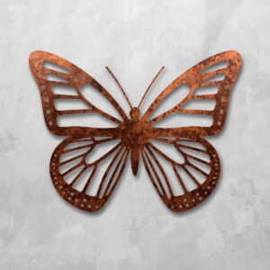 Metalowa dekoracja w kształcie motyla na ścianę