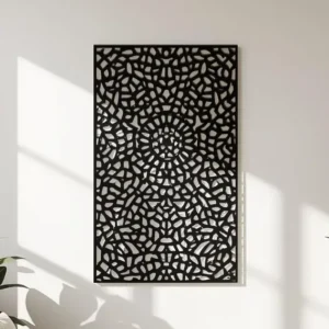 Panel dekoracyjny metalowy Mosaic Circle – geometryczny wzór mozaiki w formie koncentrycznych okręgów.