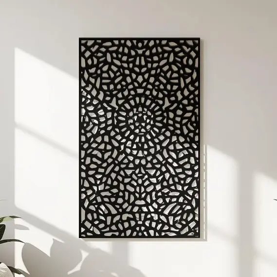 Panel dekoracyjny metalowy Mosaic Circle – geometryczny wzór mozaiki w formie koncentrycznych okręgów.