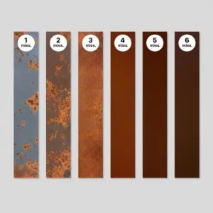 Proces patynowania stali corten – zmiana wyglądu od 1 do 6 miesięcy