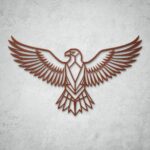 Dekoracja ścienna metalowa Eagle Geometry – orzeł w stylu geometrycznym, stal corten.