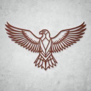 Dekoracja ścienna metalowa Eagle Geometry – orzeł w stylu geometrycznym, stal corten.
