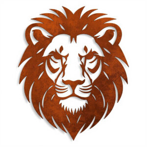 Metalowa dekoracja ścienna Lew Strażnik – ozdoba w kształcie lwa, symbol ochrony i potęgi.