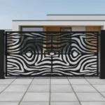 Panel ogrodzeniowy metalowy Zebra – czarny wzór inspirowany paskami zebry