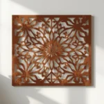 Panel Dekoracyjny Metalowy Pałacowy Wzór z symetrycznym ornamentem i centralnym motywem kwiatowym