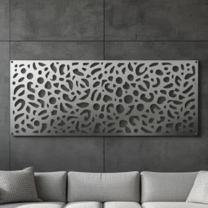 Panel dekoracyjny metalowy Stone Pattern – nowoczesny wzór inspirowany kształtami kamieni i kropli wody.