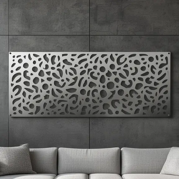 Panel dekoracyjny metalowy Stone Pattern – nowoczesny wzór inspirowany kształtami kamieni i kropli wody.