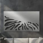 Panel dekoracyjny metalowy Fluid Motion – stalowy, z dynamicznym, ażurowym wzorem inspirowanym płynącymi liniami.