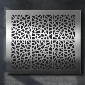 Panel dekoracyjny metalowy Urban Mosaic z geometrycznym mozaikowym wzorem w nowoczesnym stylu.