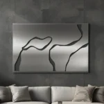 Panel dekoracyjny metalowy River Steel z nowoczesnym wzorem płynących linii inspirowanych korytem rzeki.