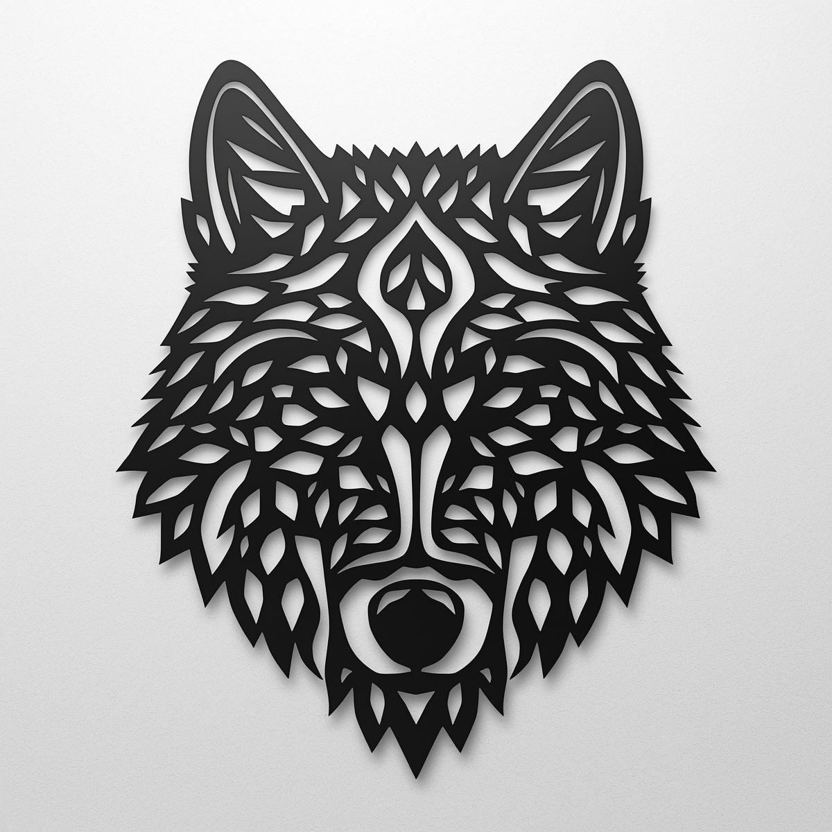 Dekoracja ścienna metalowa – Wilk 2