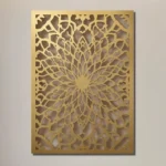 Panel Dekoracyjny Metalowy Złoty Kwiat – elegancki złoty wzór kwiatowy na metalowej płycie