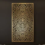 Panel dekoracyjny metalowy Royal Mandala – złoty, z symetrycznym wzorem inspirowanym mandalą.