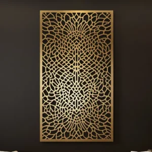 Panel dekoracyjny metalowy Royal Mandala – złoty, z symetrycznym wzorem inspirowanym mandalą.