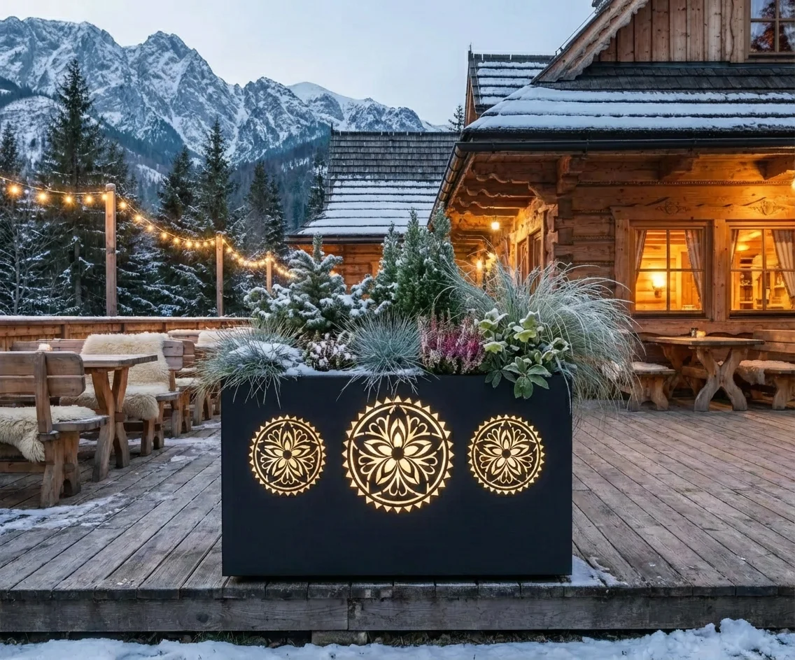 Donica LED góralska Potrójna Rozeta