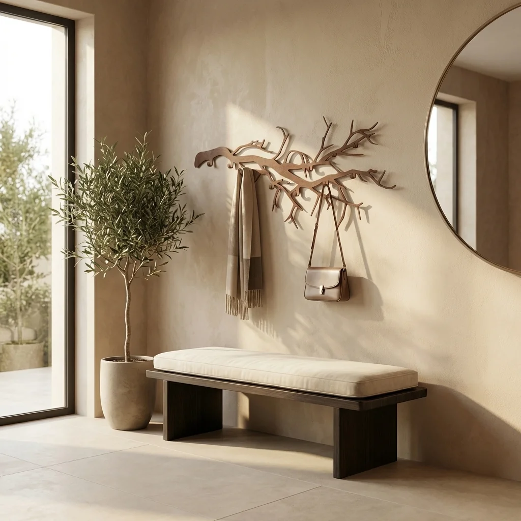 Metalowy wieszak ścienny Leśna Gałąź – wieszak w kształcie gałęzi drzewa, 40–90 cm