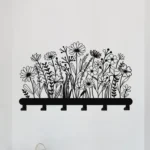 Metalowy wieszak ścienny Kwiatowa Kompozycja z motywem polnych kwiatów