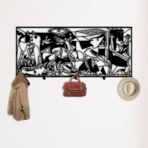 Metalowy wieszak ścienny Picasso Style z artystycznym abstrakcyjnym motywem