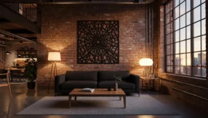 dekoracje loft – dekoracje ścienne metalowe do salonu w stylu loft