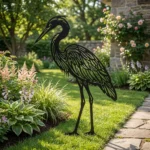 Ogrodowa dekoracja metalowa Czapla Ogrodowa Elegance do wbicia w ziemię w ogrodzie